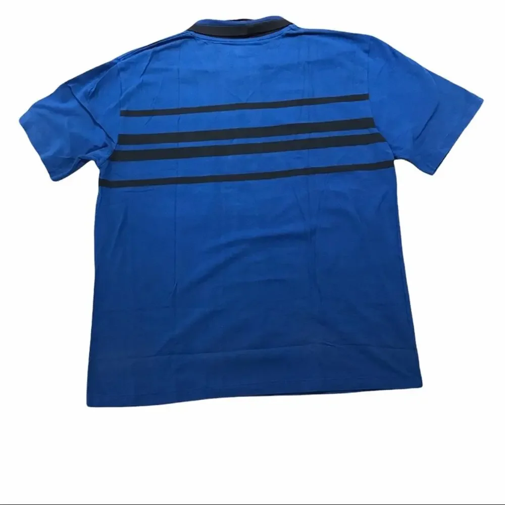Ralph Lauren Polo Golf V-Neck Polo Shirt Blue with Black Stripe Short Sleeve XXL